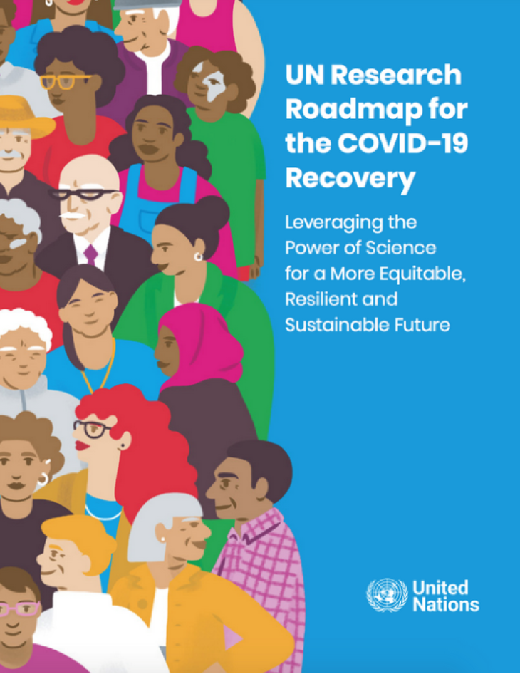 Titelfoto der Broschüre "UN Research Roadmap for the COVID-19 Recovery"